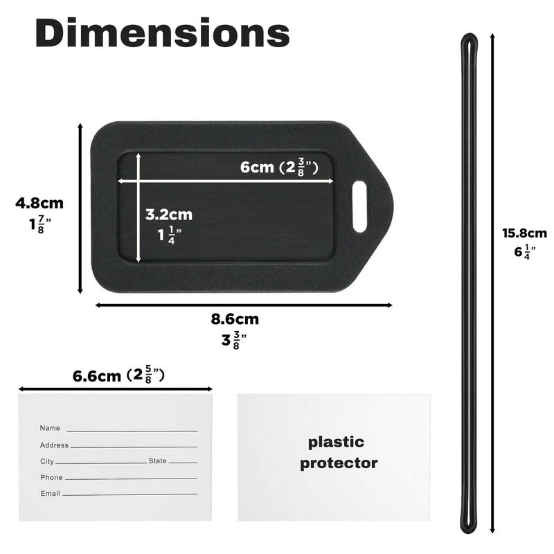 Mifflin-USA - Luggage Tags - Black, 3 PK - Bag Tag for Baggage - Suitcase Accessory Bulk - Image 4
